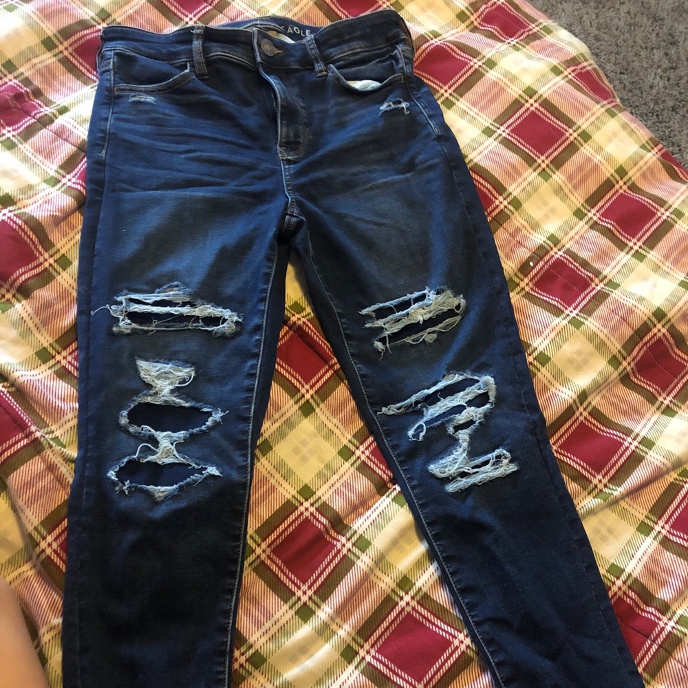 Faux rip American eagle jegging high waisted